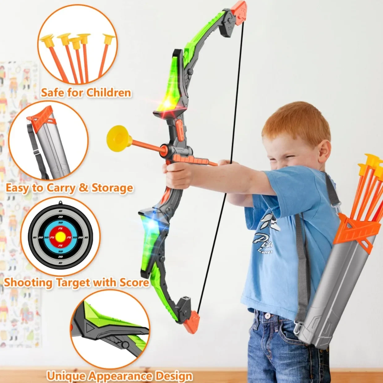 Arco y flechas para niños, arc - Outdoor Hunting Games For Kids reseña y precio