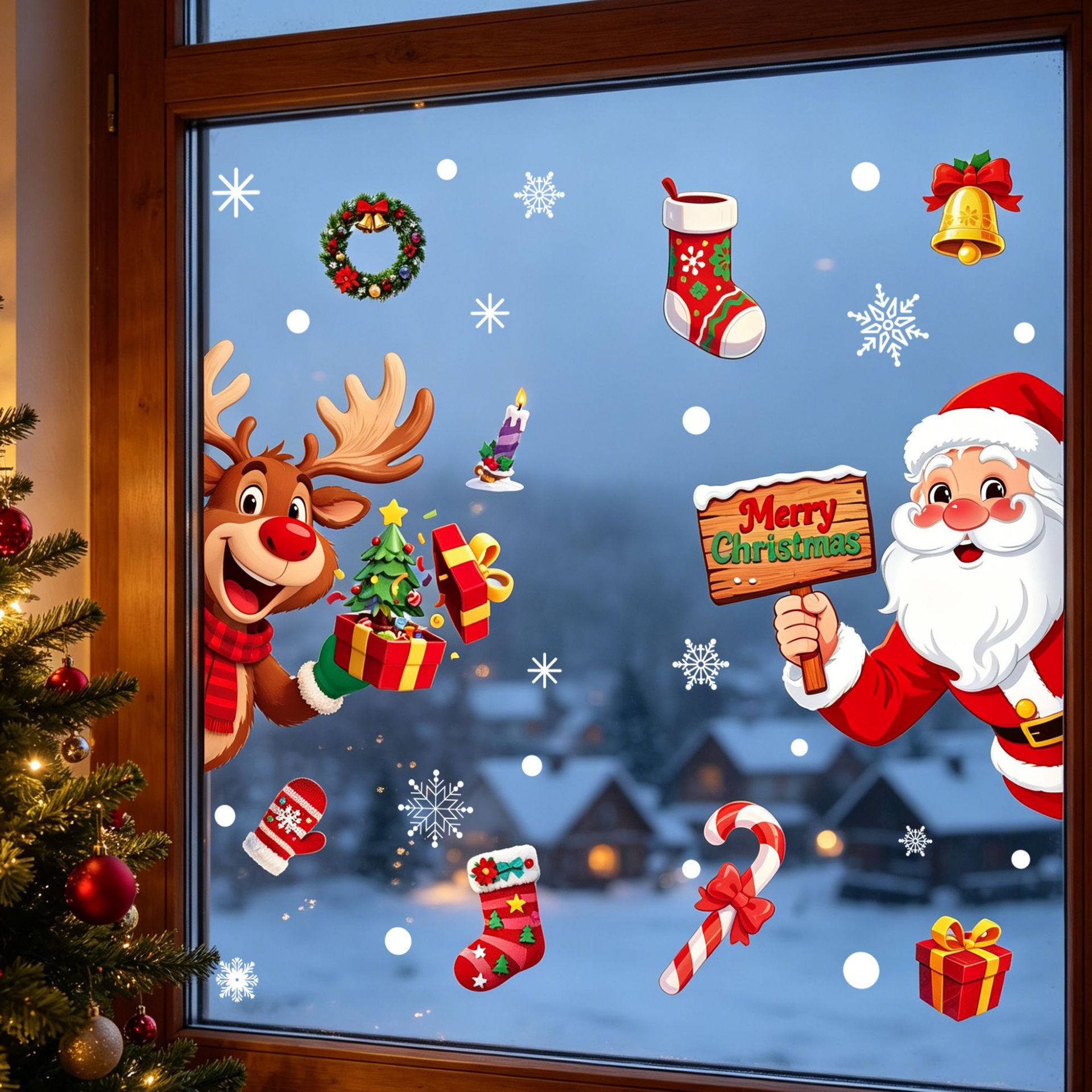 Adhesivos Estáticos Navideños  - Elk Bugle Call reseña y precio